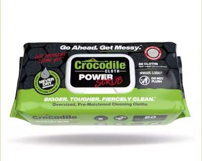 80 Count Power SCRUB All-Purpose Heavy-Duty Crocodile Unscented Wet Wipes
