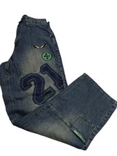 Vintage South Pole Baggy Wide Leg Jeans Mens 30X31 Patches Y2K Hip Hop