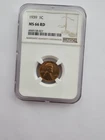 1939 P  MS66 RD LINCOLN WHEAT PENNY/CENT GRADED NGC 1C P MINT COPPER COIN