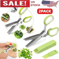 Herb Scissors Set with 5 Blades and Cover - Multipurpose Kitchen Chopping Shear