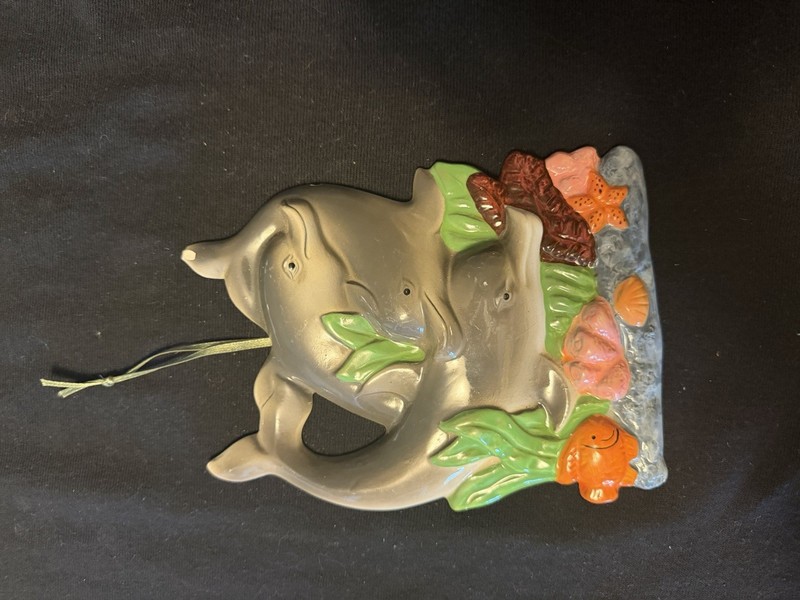 Dolphin Nautical Wall Art Ceramic with Hanger