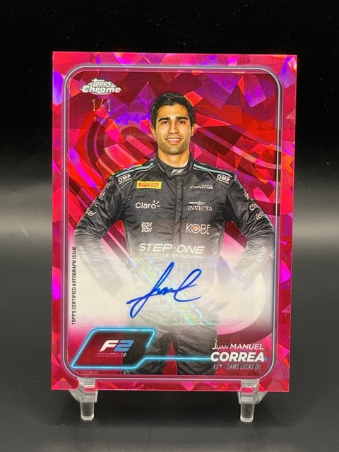 2024 Topps Chrome Sapphire F1 Juan Manuel Correa Auto 1/1 Padparadscha