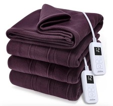Heated Electric Blanket King Size 90 x 100 Sunbeam Royal Ultra Fleece Settings