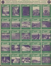 1938 Colorado Cool in Summer Mild in Winter Poster Stamp Sheet of 25
