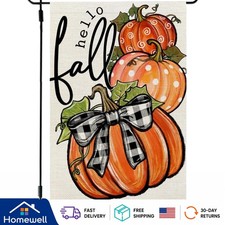 Seasonal Welcome Garden Flag - 12x18 Inch, Charming Double-Sided Pumpkin Design