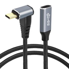 1M Right Angle USB C Extension Cable 10Gbps PD 100W Male To Female Cord