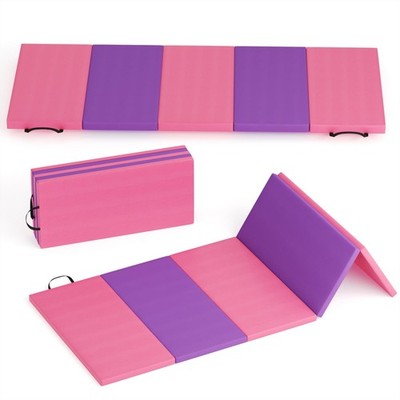 6x2.6 ft Folding Gymnastics Mat, 5-Fold 1.3'' Thick Home Exercise & Tumbling Pad