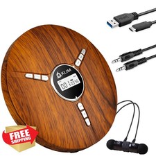 KLIM Portable CD Player Headphones Battery SD Card MP3 WMA EQ Effects