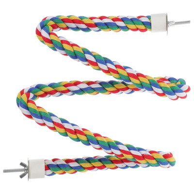 Hemobllo Bird Rope Perch Colorful Parrot Cotton Rope Bird Perch Stand Climbing