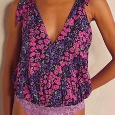 Free People bodysuit floral top lace bottom Small