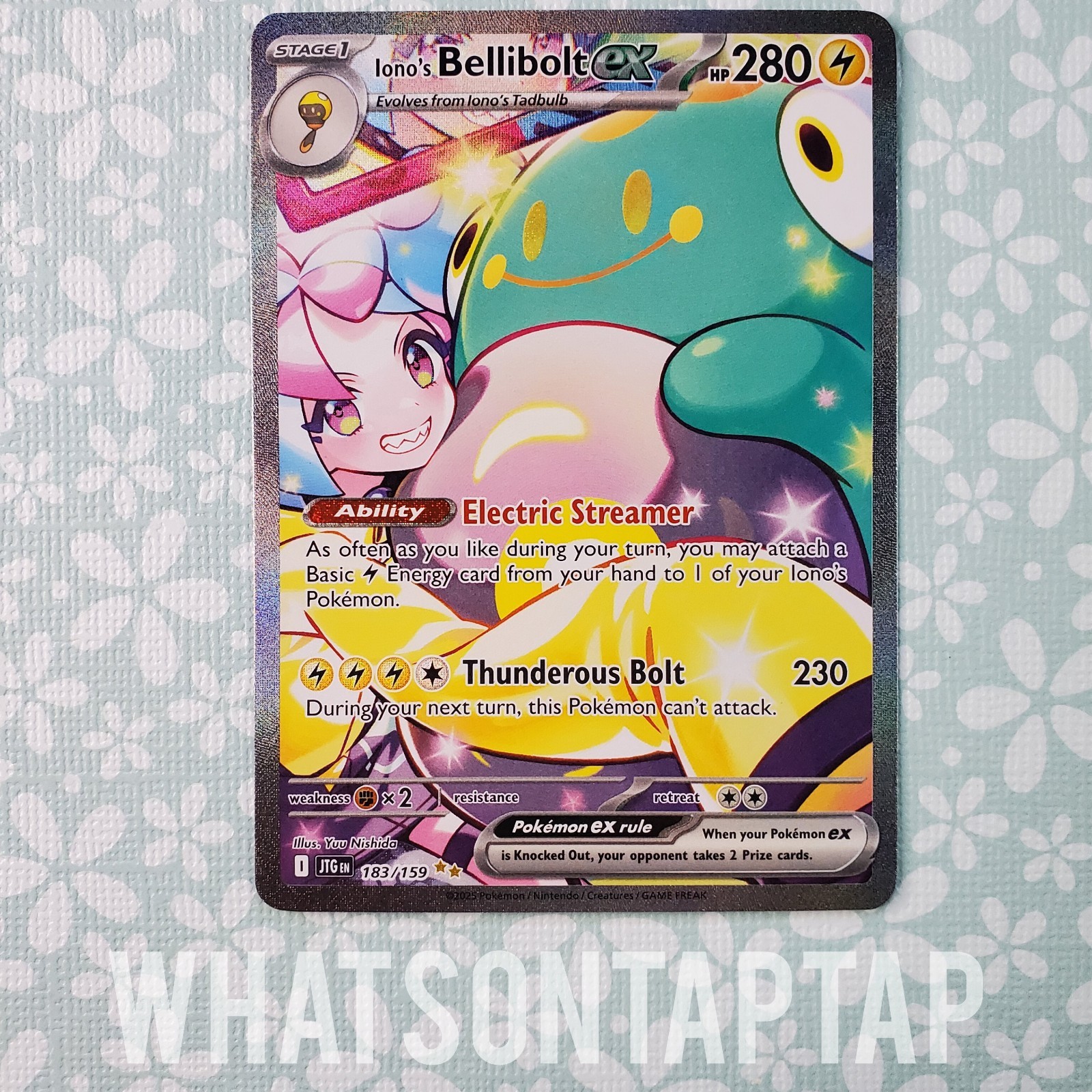 Pokemon Card Ionos Bellibolt Ex 183/159 Secret Rare SV Journey Together LP