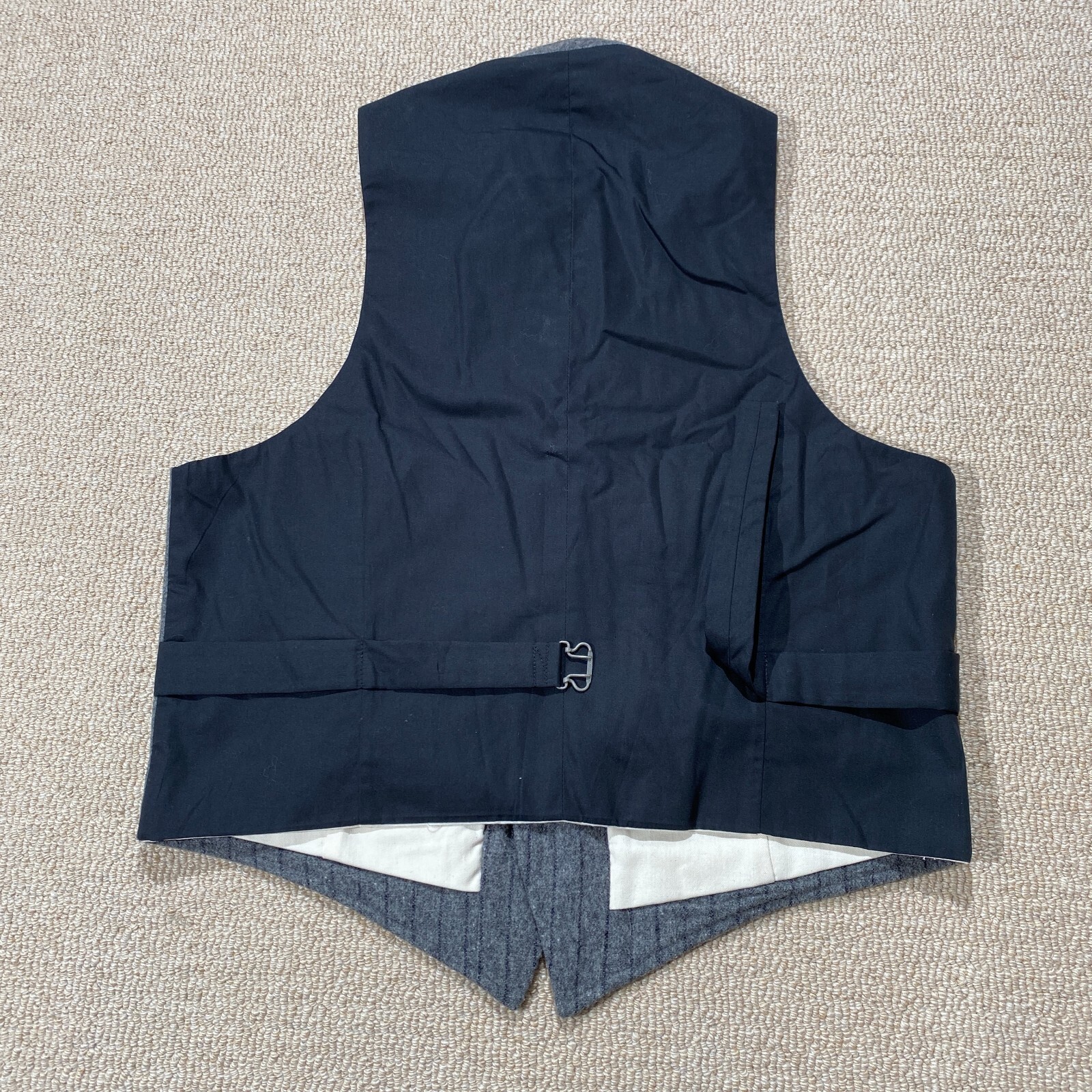 VINTAGE Woolrich Wool Waistcoat Mens Medium 38 Grey 50s 60s Hoop Zip Formal Vest image 7