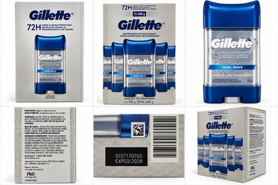 Gillette Cool Wave Men's Antiperspirant and Deodorant Clear Gel - 5 Pack