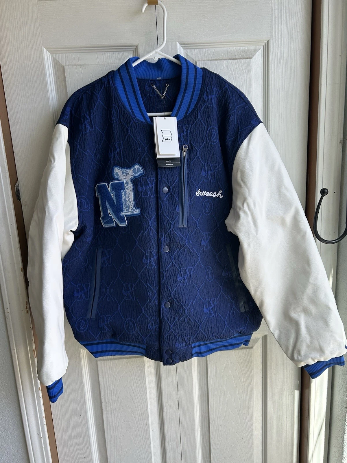 NWT Men’s UNRELEASED Blue Angel Varsity Jacket Synthetic Fill Therma Fit Sz L