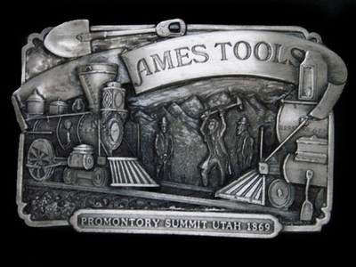 #ad TG13128 VINTAGE 1982 **AMES TOOLS PROMONTORY SUMMIT UTAH** BELT BUCKLE $25.00