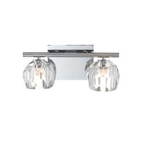 Wandlampe Bad Led G9 33,4 Cm Lang IP44 Metall Kristall Leuchte Badezimmer Wand
