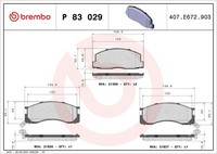 Bremsbelagsatz Scheibenbremse Prime Brembo P 83 029 FüR Previa Toyota 1 Liteace
