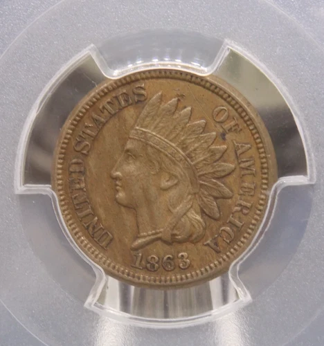 1863 Indian Head Cent Penny 1c PCGS AU53 #816 About Uncirculated ECC&C, Inc.