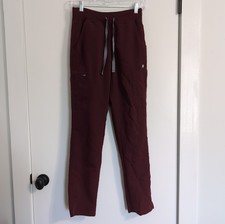 FIGS Yola Yoga Technical Collection Skinny Scrub Pants XS / Tall Burgundy