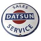 Vintage Datsun Sign - Automobile Gas Pump Service Dealer Porcelain Sign