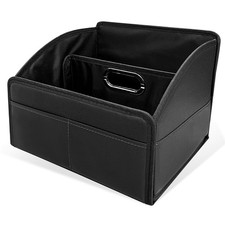 Leather Car Seat Organizer, Large Capacity Foldable Vehicle Front Seats Stora...