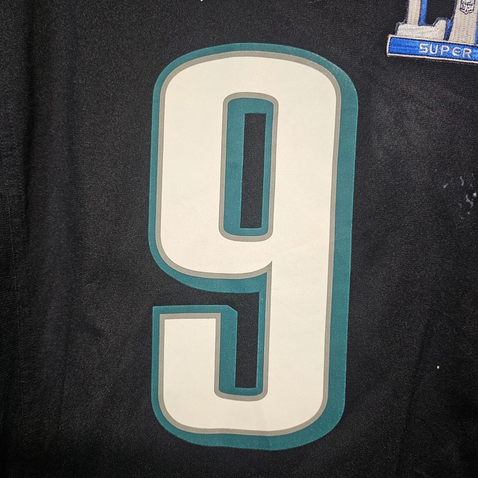 Camiseta deportiva negra 2018 Nike Philadelphia Eagles Nick Foles 9 Super Bowl 52 para hombre L Foto 2 de 4
