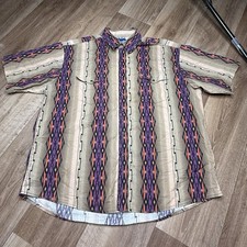 Vintage Wrangler Shirt Mens 2XL.Pearl Snap Short Sleeve Aztec Cowboy Western