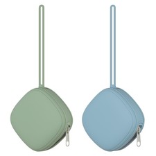2 Pack Silicone Pacifier Holder Case, Portable Pacifier Case For Diaper Bag, ...
