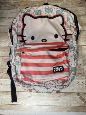 2015 Hello Kitty Backpack Cute Pink Stripes Colorful