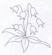 Embroidery Transfer Iron On Flower Floral Lily Of The Valley Summer 6 x 5.5 cm