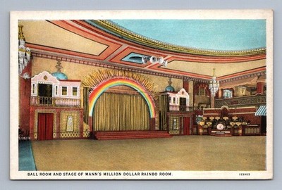 Vintage Illinois Postcard CHICAGO Manns Million Dollar Rainbo Room 1930s