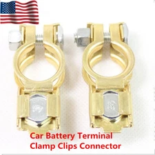 2X Brass Positive Negative Car Battery Terminal Clamp Clips Connector US NEW