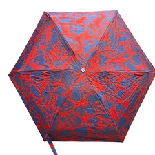 Burberry Water Rose Compact Umbrella, Red and Blue