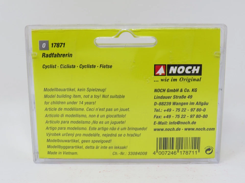 Noch O 17871 Woman Riding Bicycle Female Cyclist Shopper People Figure Set - Изображение 2 из 2