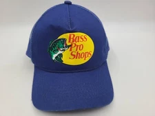 Bass Pro Shops Mesh Trucker Snapback Hat Cap Gone Fishing Hunt Men Women Blue