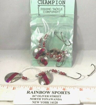 2 CHAMPION WORM HARNESS #3 1/2 COLORADO NICKEL PURPLE stripe DOUBLE BLADE 2 HOOK