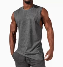 Men Gym Workout Tank Top Muscle Tee Stringer Bodybuilding Sleeveless T-Shirt