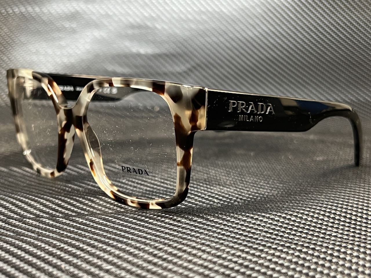 PRADA PR 10WV UAO1O1 Talc Tortoise Rectangle 54 mm Women's Eyeglasses ...