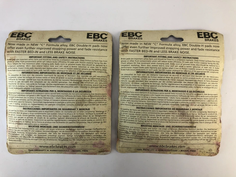 EBC BRAKE PADS FA433/4HH SET OF 2 PACKS DOUBLE H SINTERED - Image 4 of 4
