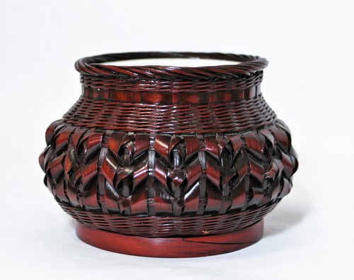 Planter Baskets Woven Rattan Wicker with Procelain Insert 2 - Picture 2 of 8