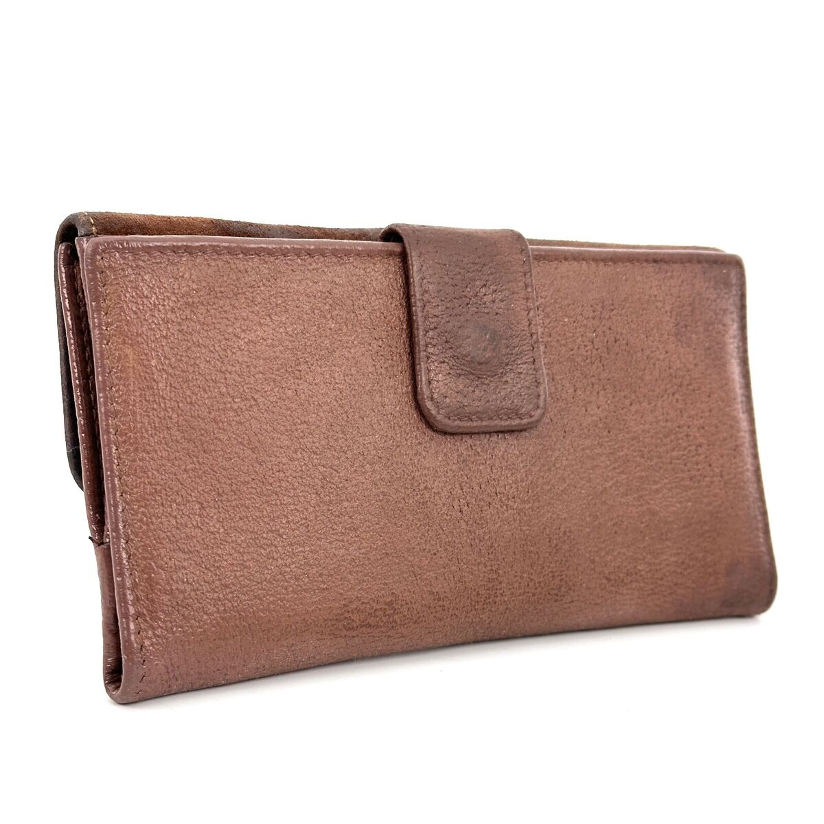 Vintage GUCCI Long Wallet Bamboo Brown Leather Authentic Vintage GUCCI Long Wallet Bamboo Brown Leather Authentic