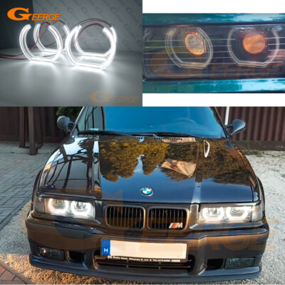 For BMW E36 E38 E39 Day Light DRL DTM U Style Led Angel Eyes Kit Halo Rings