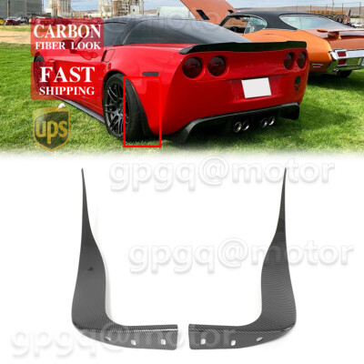 For Chevy Corvette C6 Z06 ZR1 2005-2013 Carbon Fiber Rear Splash Guards Mud Flap