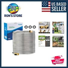 Commercial-Grade 50FT Flexible Stainless Steel Hose - No Kink, No Stress