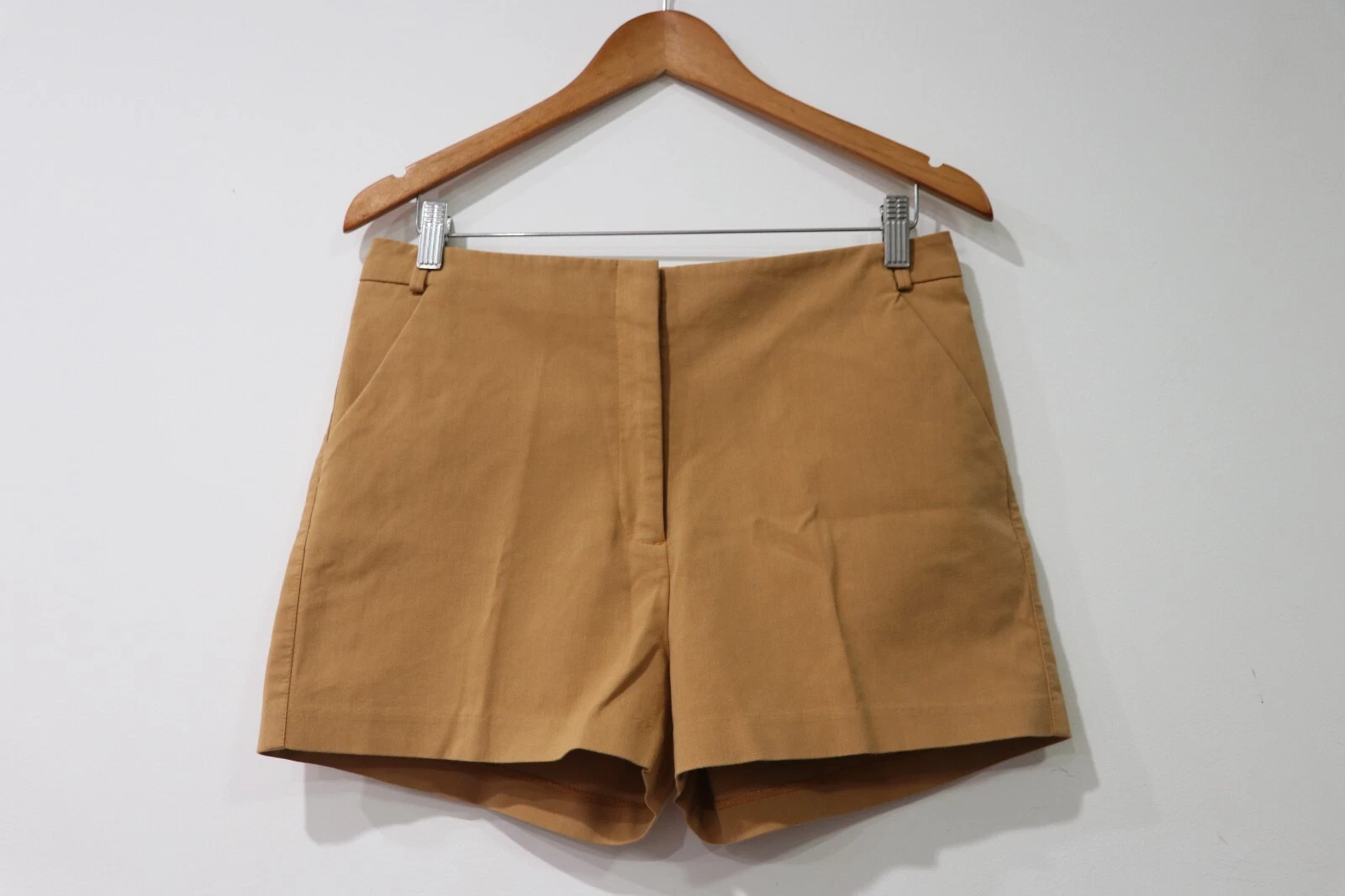 Glassons Women's Shorts Size 12 Caramel Brown Pockets Belt Loops - VG Cond.