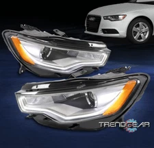 For 2012-2015 Audi A6 S6 HID/Non-AFS LED Tube Projector Headlights Lamps Chrome