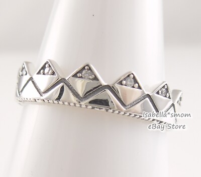 Retired EXOTIC CROWN Authentic PANDORA Silver Ring 7.5 (56