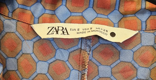 Zara Geometric Printed Long Sleeve Shirt Midi Dress Size S - Picture 6 of 9