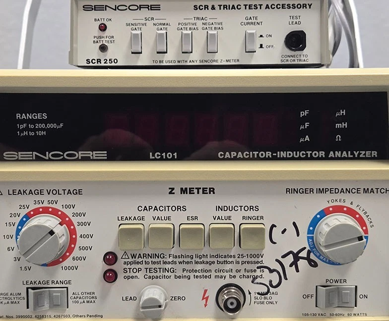Sencore LC101 Capacitor Inductor Analyzer & SCR250 Test Accessory - Image 3 of 4
