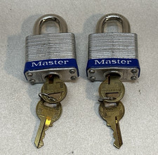 MasterLock No. 3 Padlocks w/Keys Keyed Alike Made in USA 2 LOT